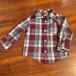 Plaid long sleeve button shirt
